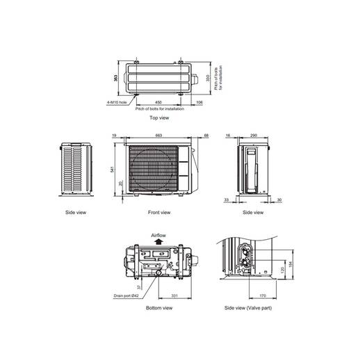 Unidad exterior aire acondicionado 1x1 Fujitsu ASY20-KE split pared Inverter blanca