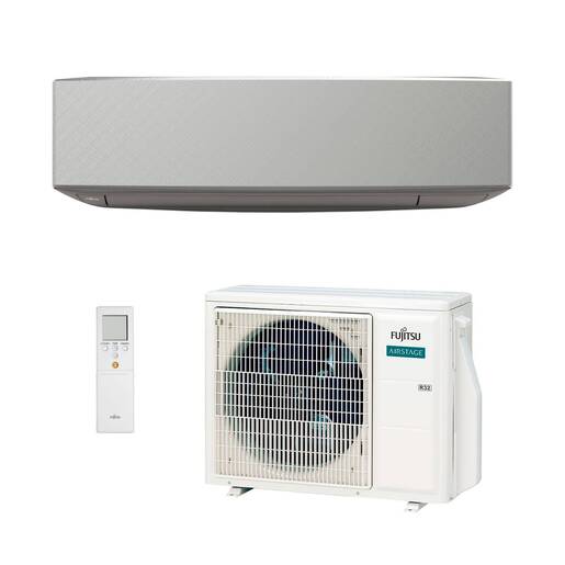 Aire acondicionado 1x1 Fujitsu ASY25-KE Plata split pared Inverter con Wi-Fi incluido